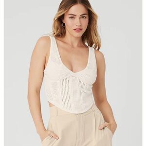 ALO yoga- Open-Knit Chase The Sun Corset Tank
